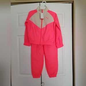 Puma Kids Pink Tracksuit New with tags size medium 8 coral pink color